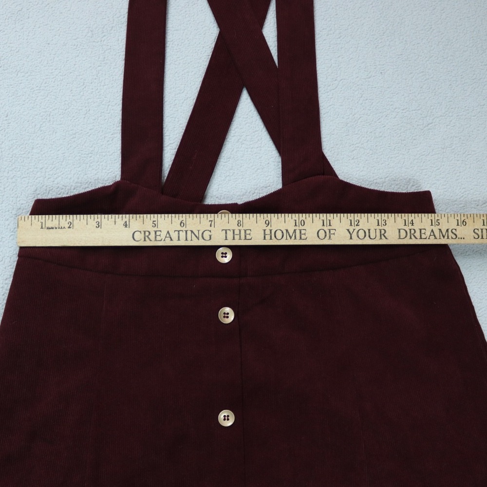 Allegra K Women's Corduroy Button A-Line Bib Overall Skirt Dress Size Medium - Picture 9 of 10